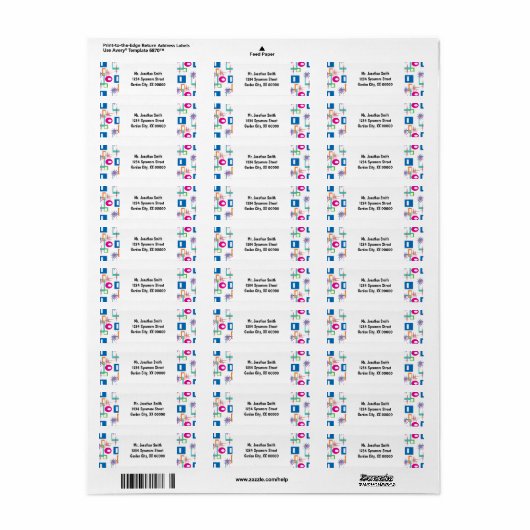 Starburst Geometric Multicolored Pattern Etiket (Full Sheet)