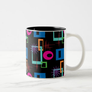 Starburst Geometric Multicolored Pattern Tweekleurige Koffiemok