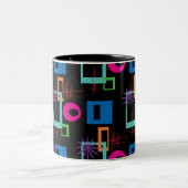 Starburst Geometric Multicolored Pattern Tweekleurige Koffiemok (Center)