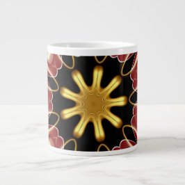 Starburst Jumbo | Diep karmozijn & goud luxe abstr Extra Grote Beker