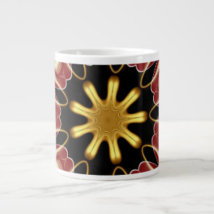 Starburst Jumbo   Diep karmozijn & goud luxe abstr Extra Grote Beker