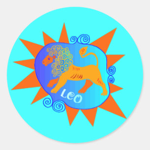 Starburst Leo Ronde Sticker