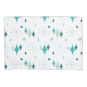 Starburst Mid Century Modern Pattern Blauwgroen Aq Kussensloop (Voorkant-Links)