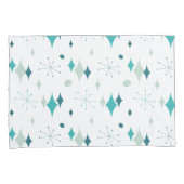 Starburst Mid Century Modern Pattern Blauwgroen Aq Kussensloop (Voorkant-Rechts)