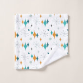 Starburst modern patroon uit midden eeuw bad handdoek (Wasdoekje)