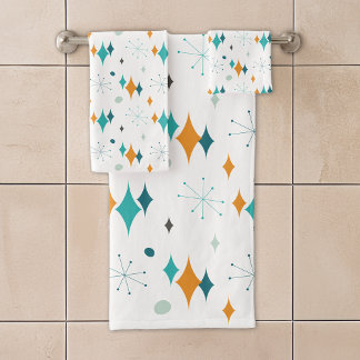 Starburst modern patroon uit midden eeuw bad handdoek