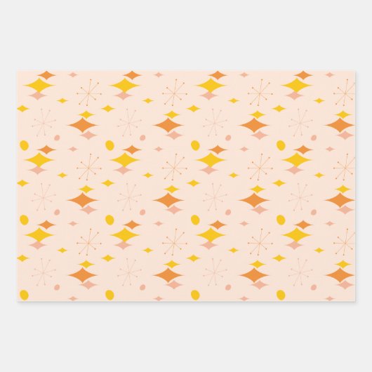 Starburst modern patroon uit midden eeuw inpakpapier vel (Voorkant 2)