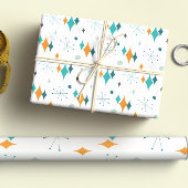 Starburst modern patroon uit midden eeuw inpakpapier vel