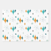 Starburst modern patroon uit midden eeuw inpakpapier vel (Voorkant 2)