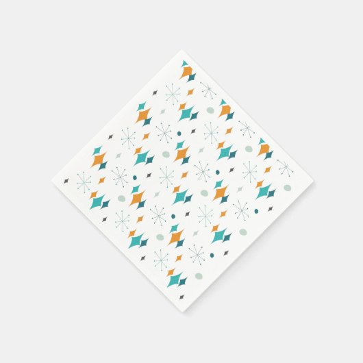 Starburst modern patroon uit midden eeuw servet (Hoek)