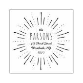 Starburst Monogram Adresstempel Rubberstempel (Afrduk)