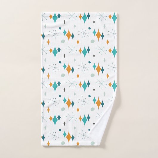 Starburst Motif moderne du milieu du siècle (Serviette à main)