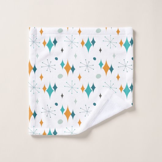 Starburst Motif moderne du milieu du siècle (Gant de toilette)