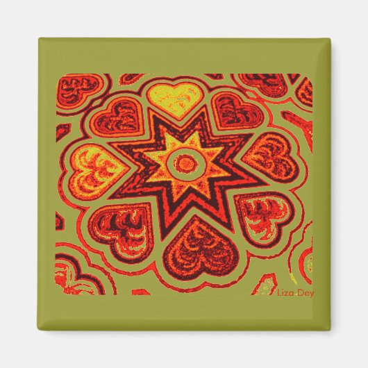 'Starburst of Love' Magnet Magneet (Voorkant)