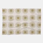 Starburst Patroon Goud & Linnen Wit Theedoek (Horizontaal)