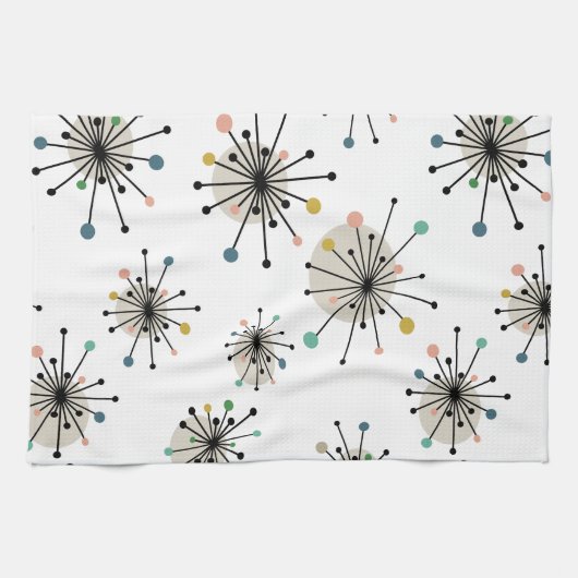 Starburst Pattern Atomic Era Mid-eeuwse Modern Theedoek (Horizontaal)