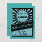  Starburst Save the Date Briefkaart (Voorkant / Achterkant)