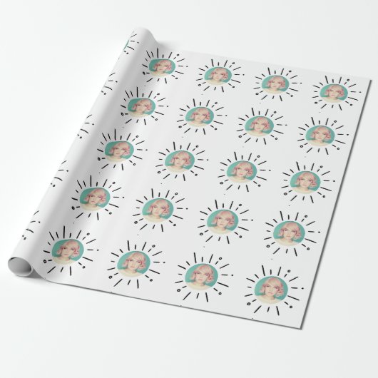 STARBURST | Simple Custom Fun Photo Wrapping Paper Cadeaupapier (Uitgerold)