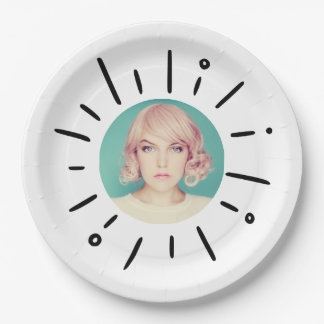 STARBURST | Simple Round Fun Custom Photo Papieren Bordje