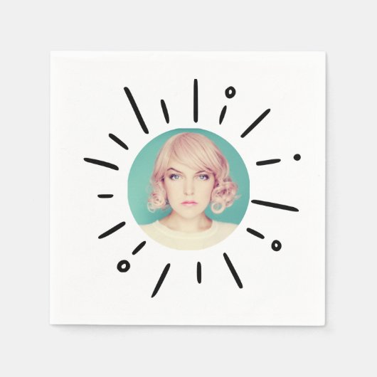 STARBURST | Simple Round Fun Custom Photo Servet (Voorkant)