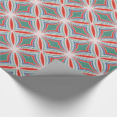 Starburst Striped Tegel Pattern in Red, Green, Blu Cadeaupapier (Hoek)
