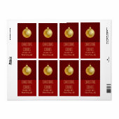 Starburst Stripes Ornament Baking Labels, rood Etiket (Full Sheet)