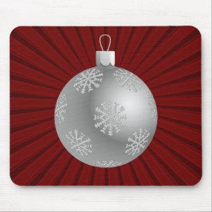 Starburst Stripes Ornament Mousepad, donkerrood Muismat
