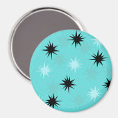 Starburst Turquoise atomique Magnet rond (Recto/Verso)