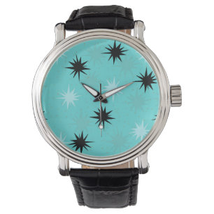 Starburst Turquoise Atomique Montre En Cuir
