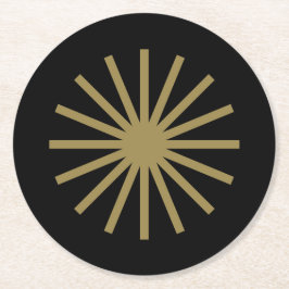 Starburst zwart en goud ronde kartonnen onderzetter