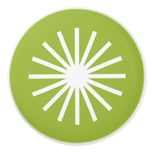 Starburst zwart-wit keramische knop (Voorkant)