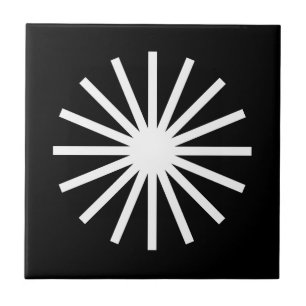 Starburst zwart-wit tegeltje