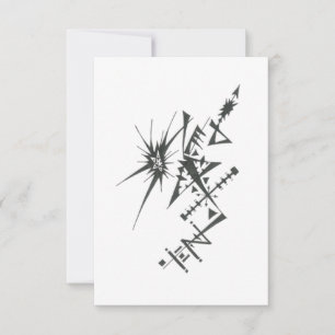 Starburst Zwart Witte Abstract Tribale Tatoeage Ku Bedankkaart