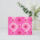 Starbursten en pinwielen, fuchsia roze en maroon briefkaart (Staand voorkant)