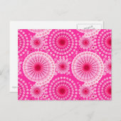 Starbursten en pinwielen, fuchsia roze en maroon briefkaart (Voorkant / Achterkant)