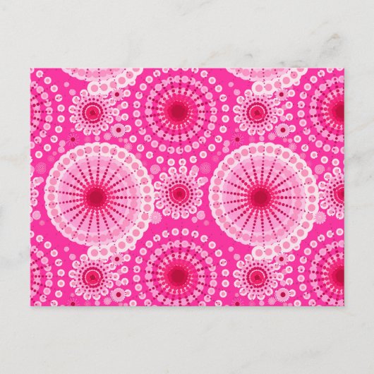Starbursten en pinwielen, fuchsia roze en maroon briefkaart (Voorkant)