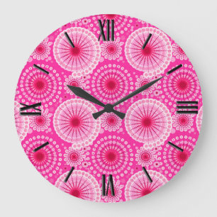 Starbursten en pinwielen, fuchsia roze en maroon grote klok
