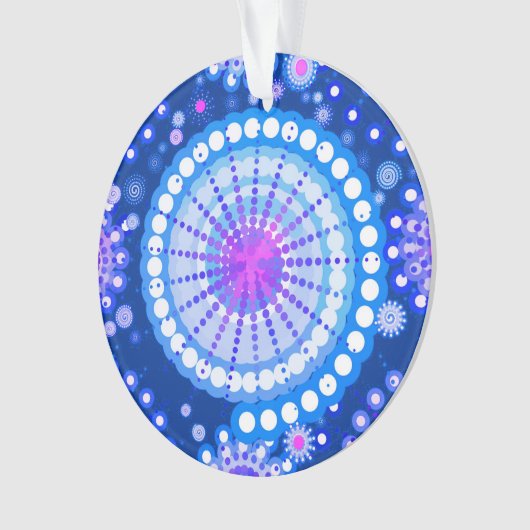 Starbursts and pinwheels, Blue cobalt & white (devant)