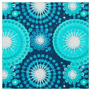 Starbursts en pinwheels, indigo- en turquoise stof