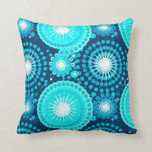 Starbursts en pinwheels, marjoen en turquoise kussen
