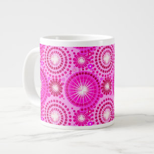 Starbursts en pinwheels, orchidee en magenta extra grote mok