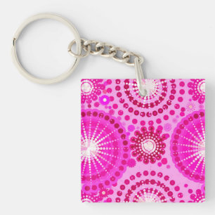 Starbursts en pinwheels, orchidee en magenta sleutelhanger