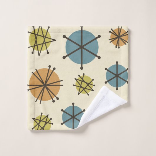 Starbursts Modernes Du Milieu Du Siècle Multicolor (Gant de toilette)