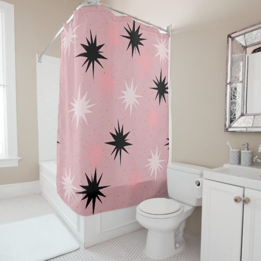 Starbursts Rose atomique Douche rideau (En situation)