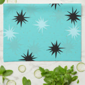 Starbursts Turquoise Atomique Serviette de cuisine (Plié)