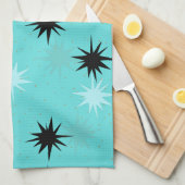 Starbursts Turquoise Atomique Serviette de cuisine (Quart Plié)