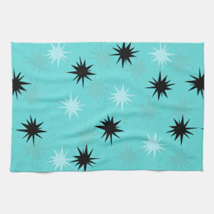 Starbursts Turquoise Atomique Serviette de cuisine