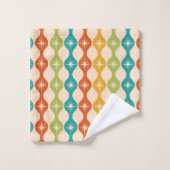 Starburts rétro du milieu du siècle sur un motif o (Gant de toilette)