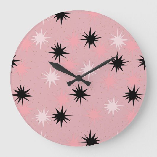 Starburts rose atomique Horloge ronde (Recto)
