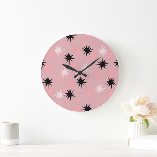 Starburts rose atomique Horloge ronde (Maison)